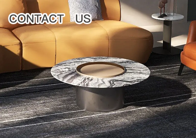 Modern Grey Color Coffee Table Modern Luxury Coffee Table Living Room Furniture Round Coffee
