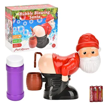 Electric Bubble Blowing Santa Toy  Funny Music Novelty Christmas gift funny wacky bubble water blowing santa toys for kids