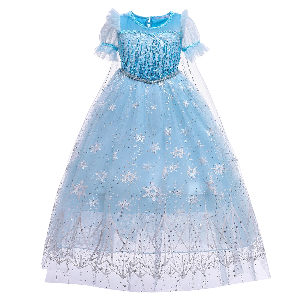 open lace back dress Frozen Elsa Coronation Printed Cosplay Costume with Boning / Concealed Zipper main image 0