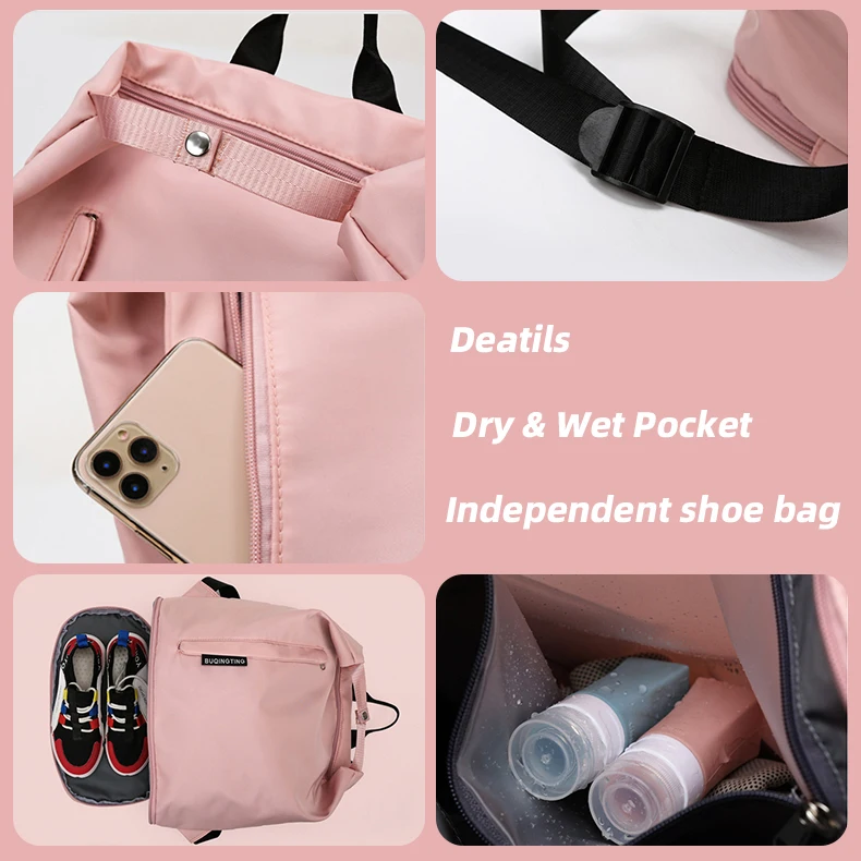 Multifunction Leisure Dry Wet Separation Waterproof Yoga Duffel Travel Backpack Custom Gym Bag With Independent Shoe Warehouse