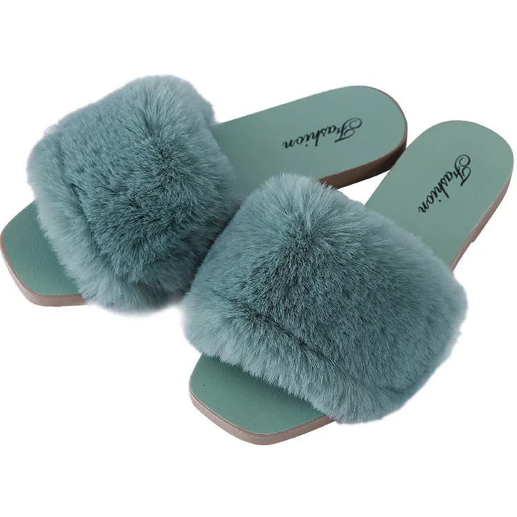 summer fluffy slippers