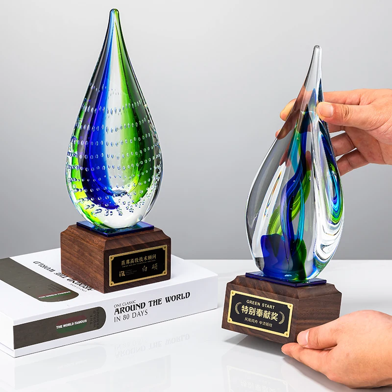 Factory wholesale custom new Hand-made glass trophy manufacture