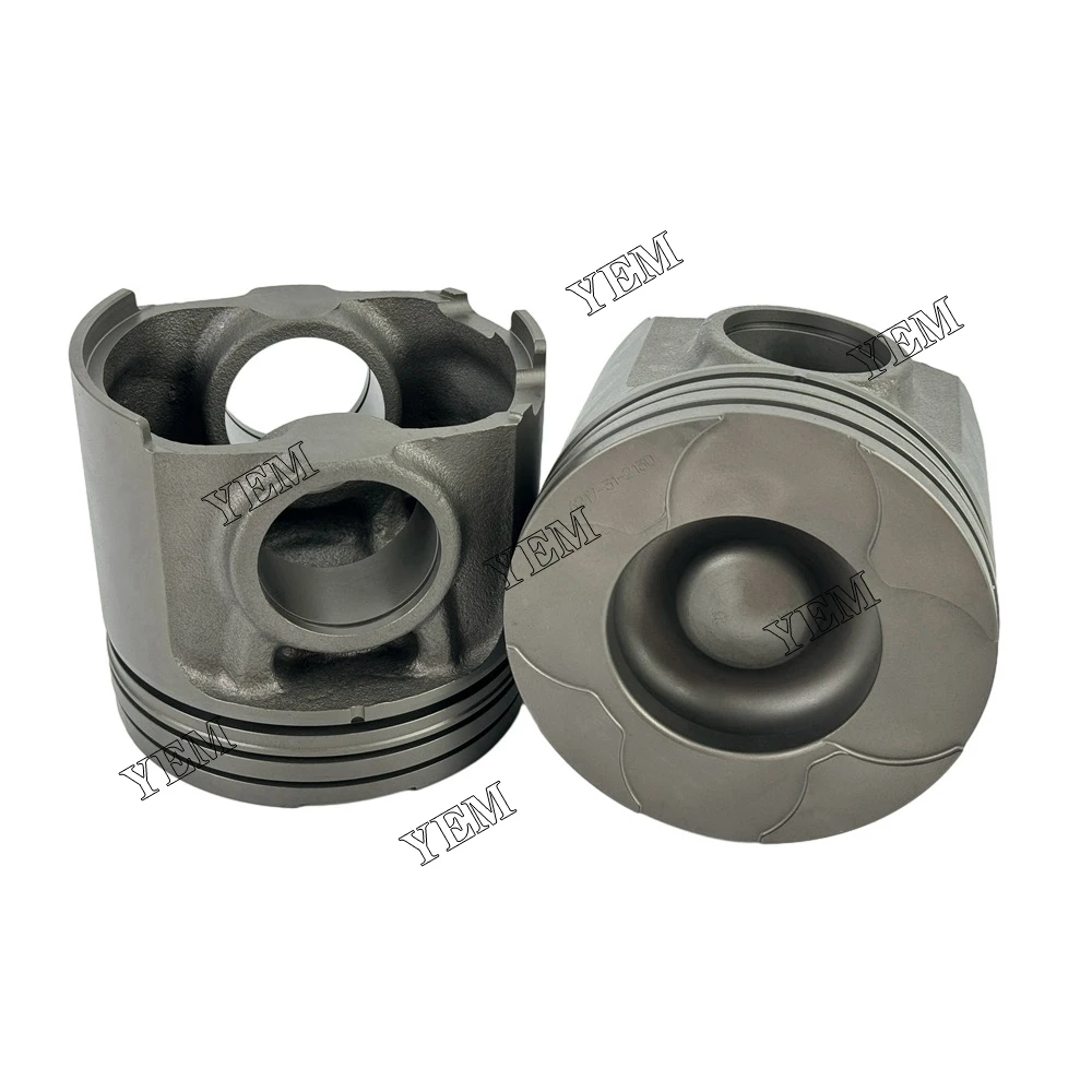 6D140 Engine Piston Kit With Piston Pin 6217-31-2130 for Komatsu Dump Truck Generator Set Marine Diesel Engine Parts