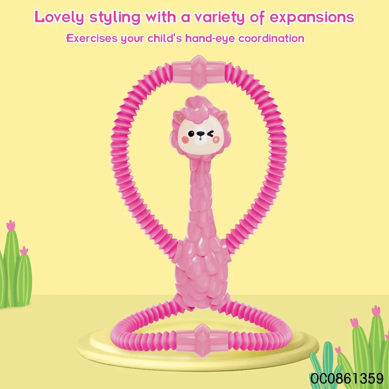 Tubo Sensorial Pop Jirafa | Estirable Y Flexible Con Luces (Opcional) | Alivia Estrés Y Estimula La Creatividad