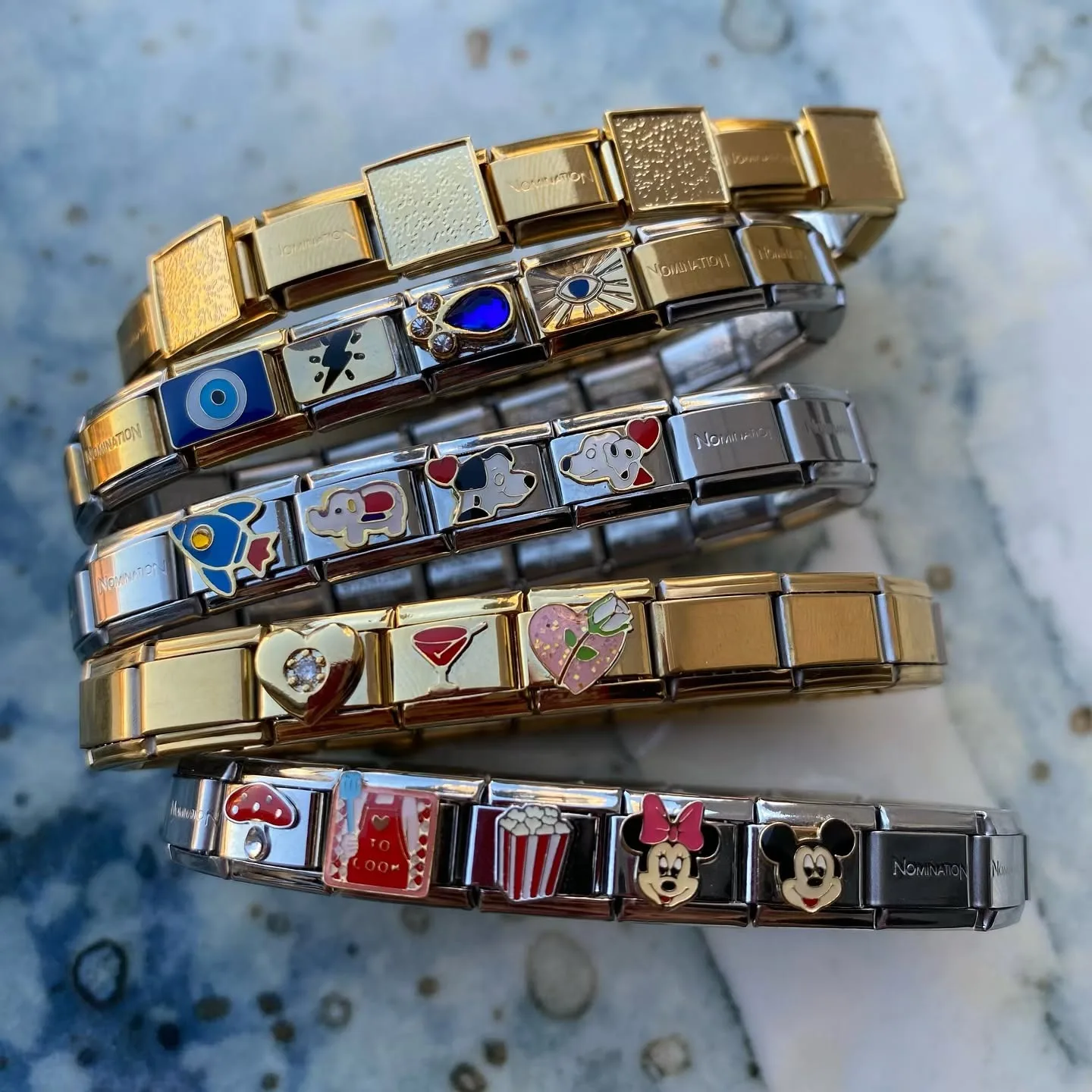 Ruolong Jewelry LX-20250803 Stainless Steel Gold Plated Unisex DIY Watch Strap Food Series Bracelet Accessories Pendant Charm