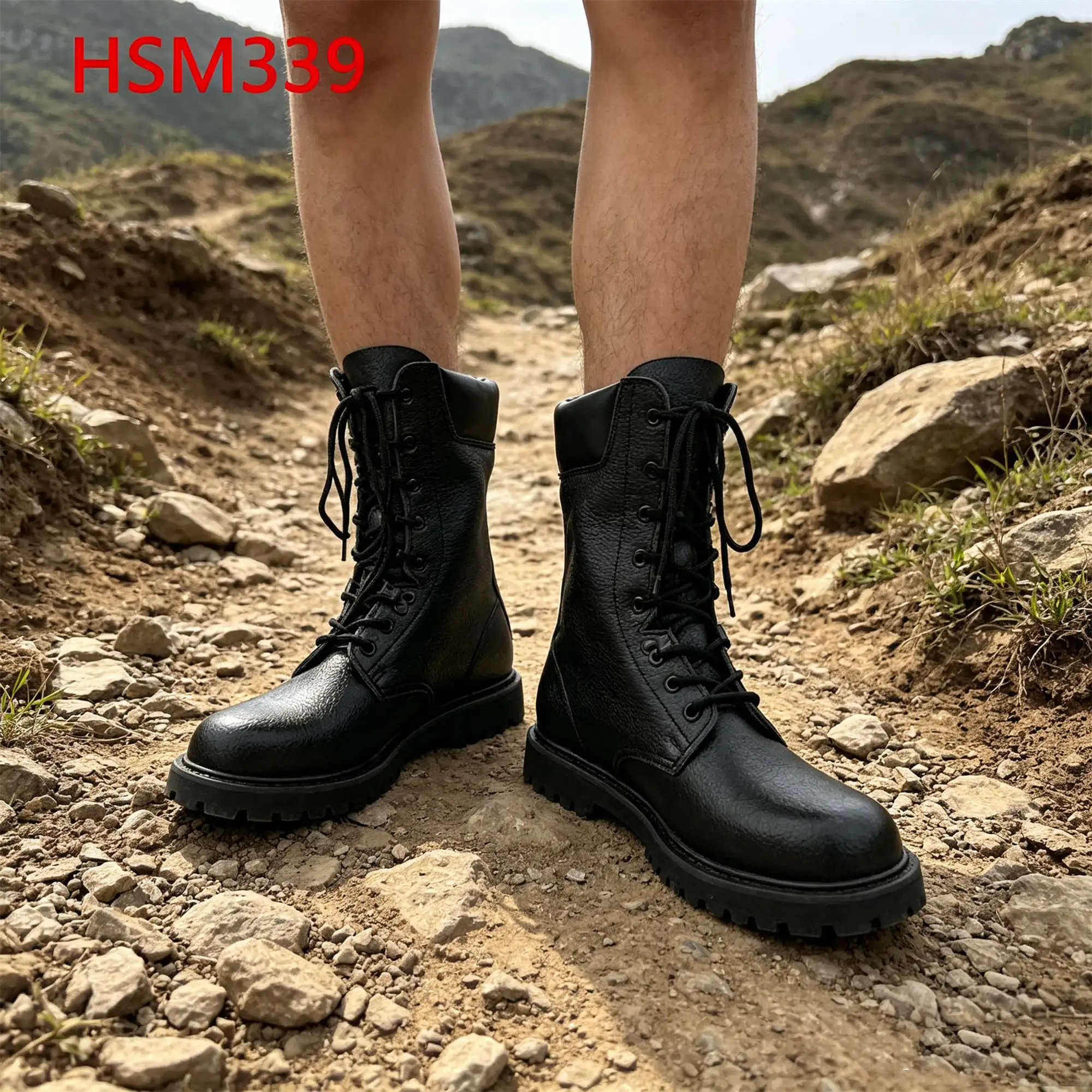 ZYF,Extreme Climate Full Best Quality Embossed Leather Combat Boots Elevated Traction Rubber Outsole Tactical Boots HSM339