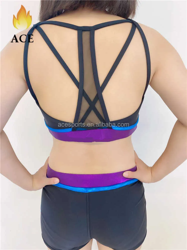 Cheerleading Bras With Metallic Fabric And Ab Rhinestones Buy