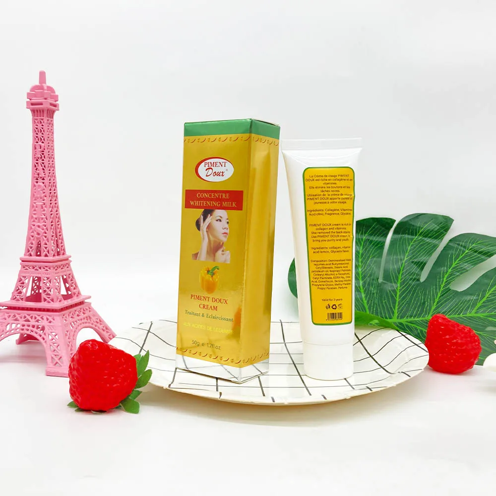 Natural Piment Doux Tube Cream with Collagen Remove Black Spots Best Whitening Anti-wrinkle Face Cream for Black Skin