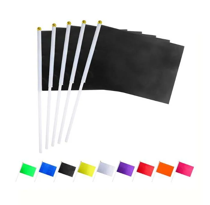 Custom Printed Sublimation Blanks Banner Plain White Hand Flag with Plastic Sticks