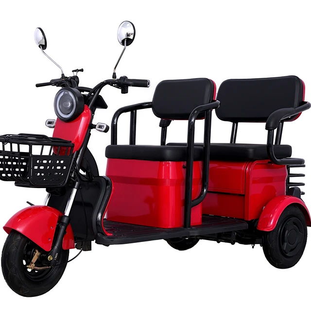 Solid and durable adults motorized tricycle kick scooter two people tricycle