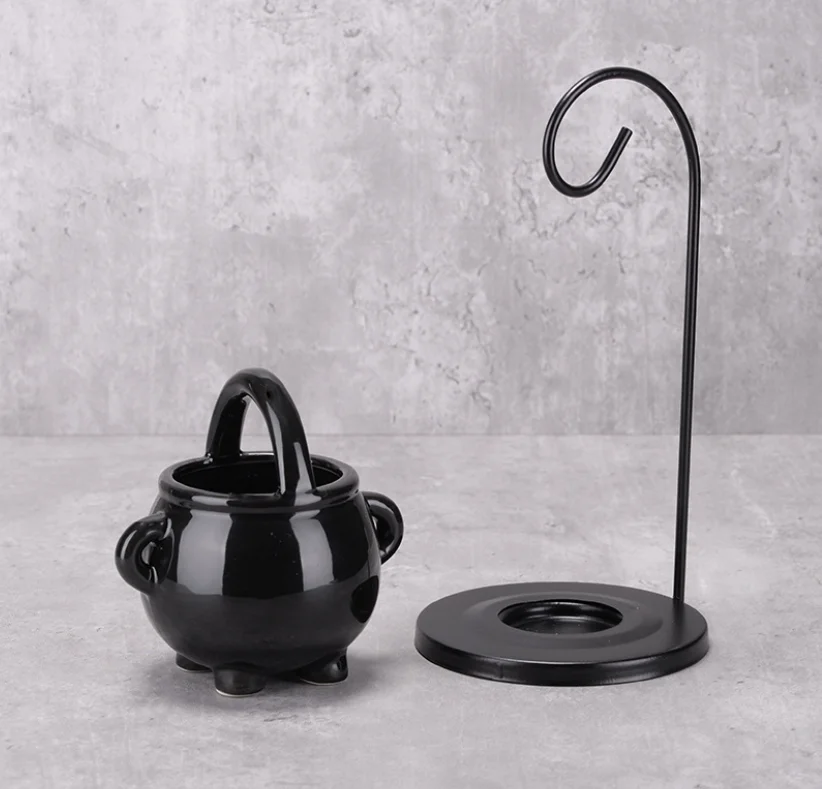 Metal Suspension Ceramic Tealight Candle Holder Essential Oil Burner