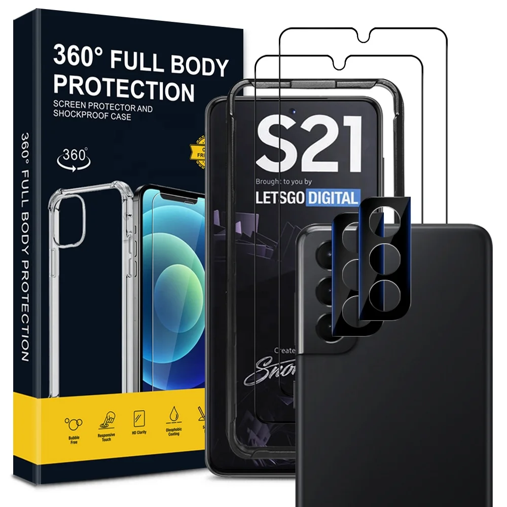 Pack] Screen Protector for Samsung Galaxy S21 Tempered Glass