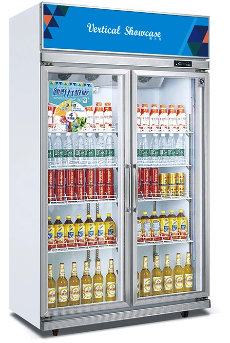 ホットドリンクケース ガラス扉付き 業務用ローズゴールドシリーズ冷蔵庫 スーパーマーケット 縦型 2枚
