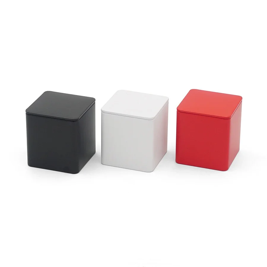 Luxury Food Packaging Metal Tin Box/black square Tea Container Tin/can Golden Tea Candy Jar
