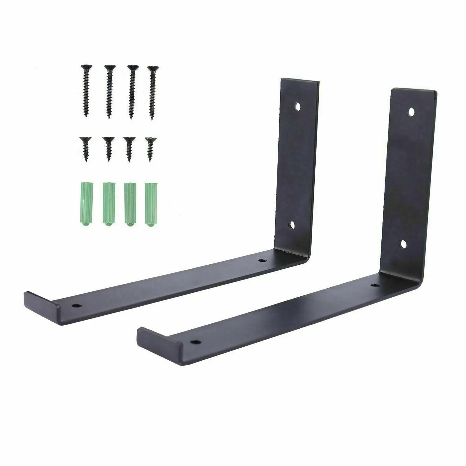 12 Inch Iron Metal Floating Shelf Brackets With Lip,1/5 Inch Thick