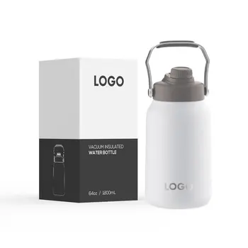 Stainless Steel Half Gallon BPA Free Water Bottle Wholesale Half Gallon 128oz 64oz Insulated Growler Jug With Handle Lid
