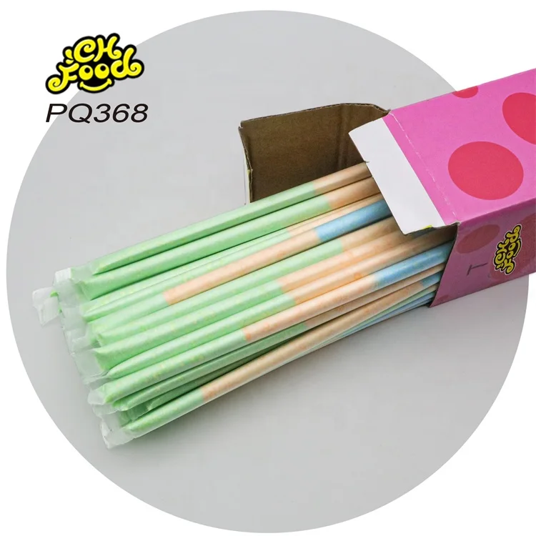 China Wholesale Hot Selling 38cm 3in Fruit Flavor Long Stick Sour Powder Candy Sweets OEM Halal Sour Candy Snack Food