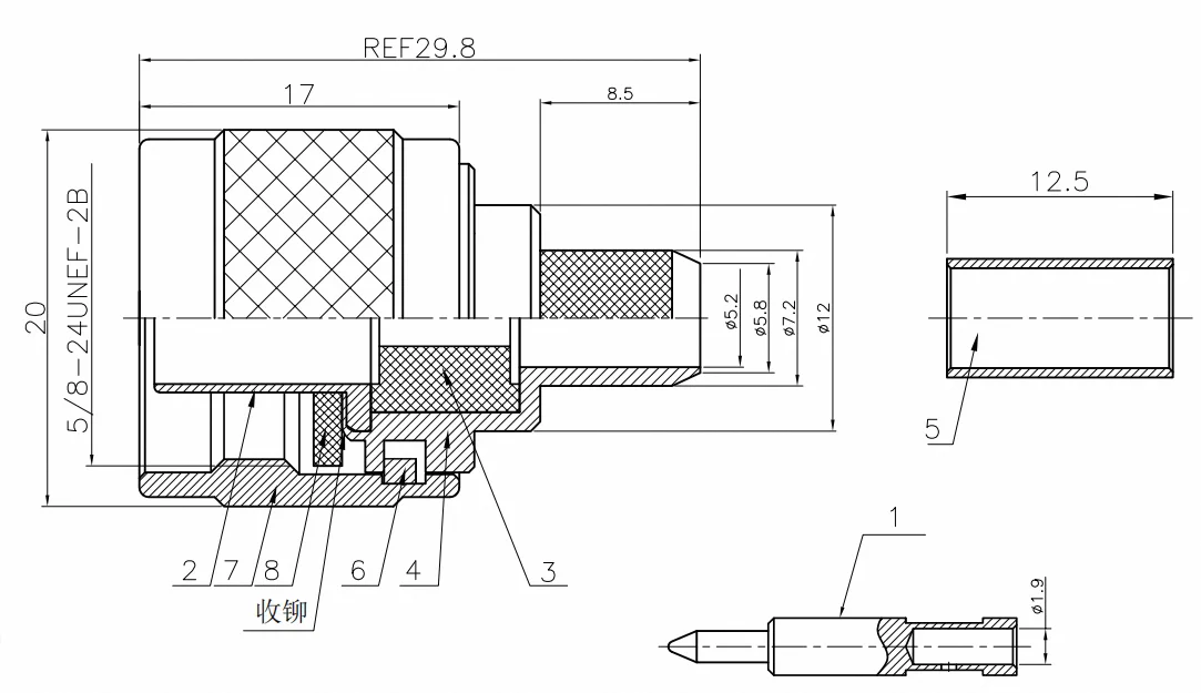 product n c j5d connector rf male n connector for 5d fb 300 communication cable-2