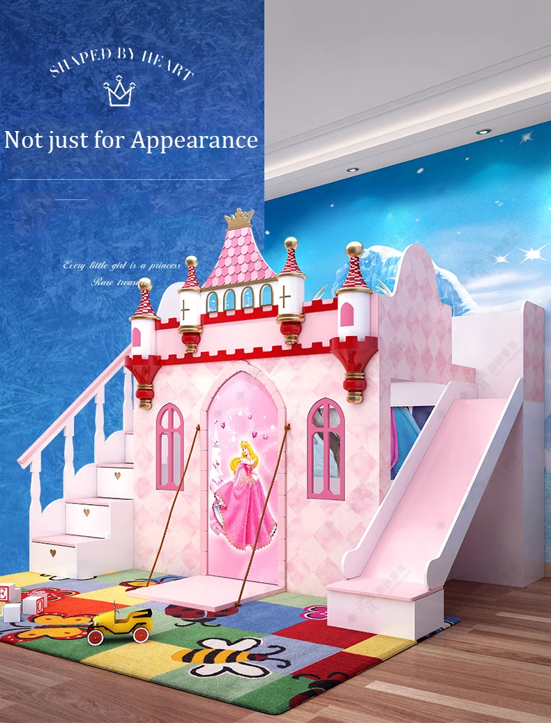 Factory Sale Modern Wooden Bed Kids Bunk Beds With Drawers Princess Bed