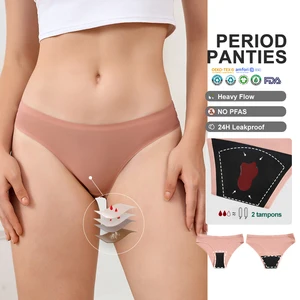 Oem Organic Cotton Teen Girls Period Underwear 4-Layer Leakproof Design High Absorbency Breathable Reusable Period Undies