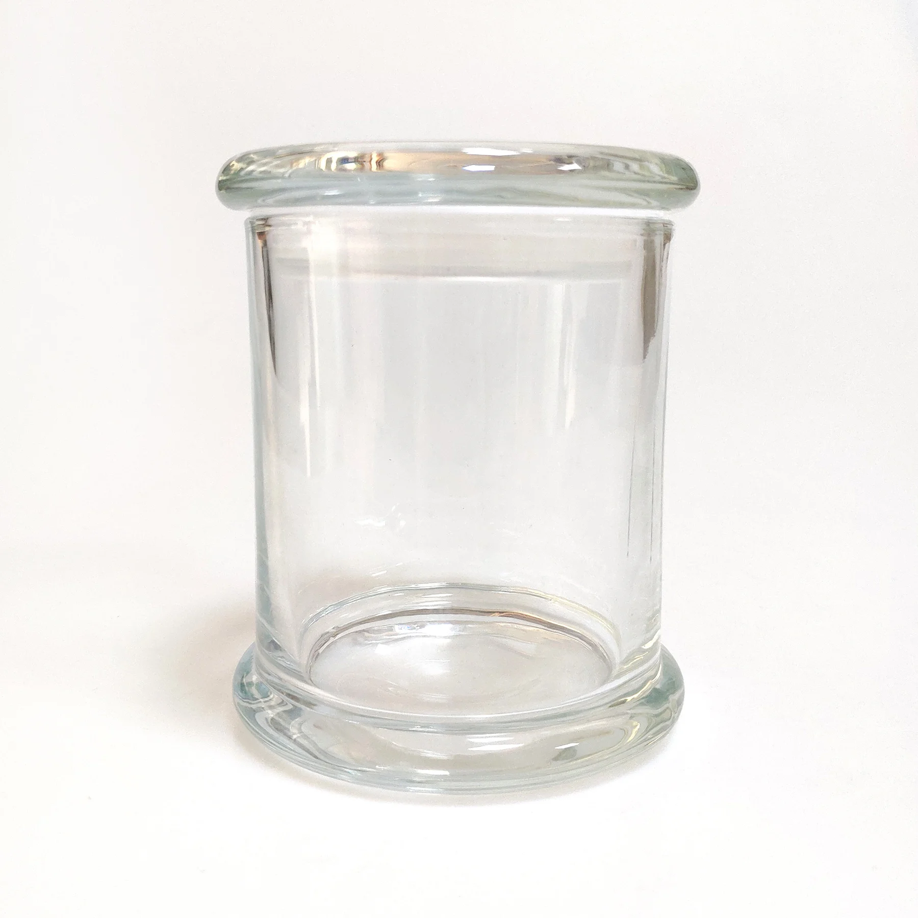 12oz 360ml Custom Round clear Glass Jars for Candle with Glass Lids ...