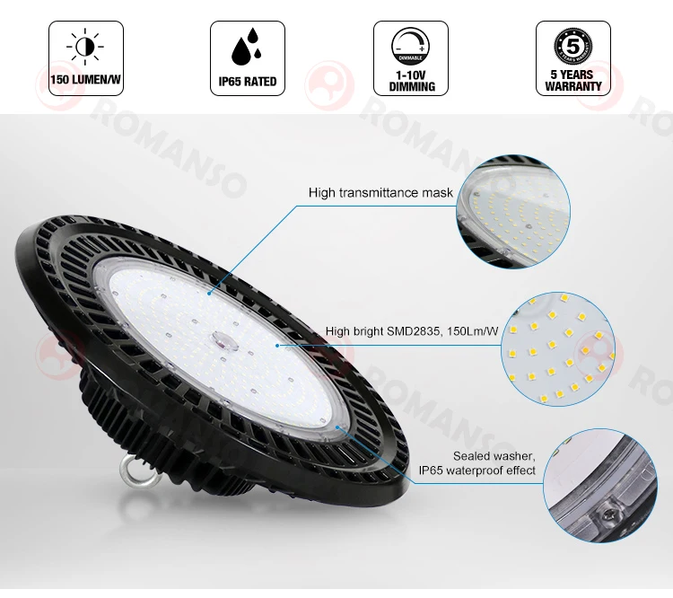 New Design Ip65 130lm/w High Bay Led Ufo Lighting 150w 200w 250w ...