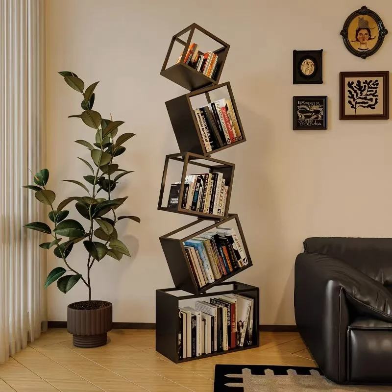Nordic Creative Multi-Layer Bookshelf Metal Display Rack for Home Furniture for Living Room and Bedroom Apartment Use