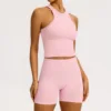 Peach Pink vest+shorts