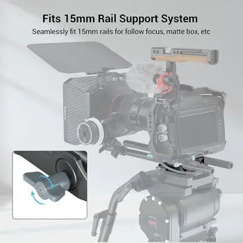 Small Rig Universal LWS Baseplate Compatible With DSLR and Mirrorless Camera Cages Comes With Dual 15mm Rod Clamp - 3357 detail image