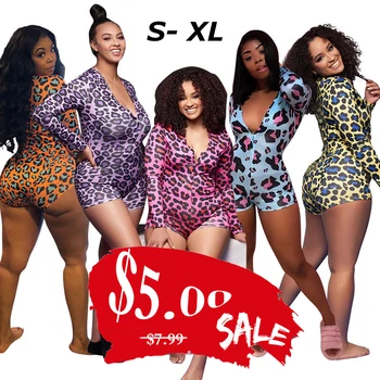Hot Sell Adult Women Plus Size Family Christmas Night Sleepwear Sexy Cotton One Piece Pajamas