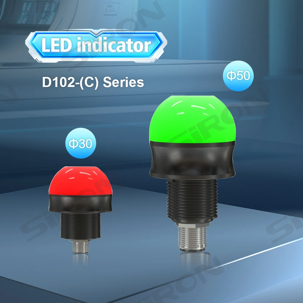 SiRON D102(C) Series 3 Color RYG IP69K IP54 30mm 50mm Machine LED Indicator Lights