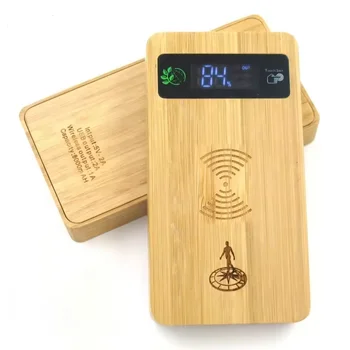 Factory Price Eco-Friendly Bamboo OEM 10000mah Wireless Charging Portable 2 in 1 Wooden Wireless Power Bank