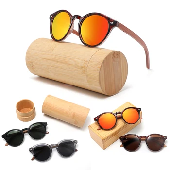CONCHEN 2022 High Quality sun glasses reteo classic eyewear wooden SUN GLASSES round custom wood sunglasses