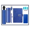 Conjunto azul de 7 piezas.