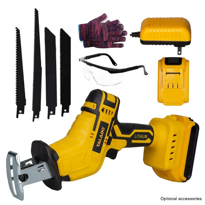 TALADO 20V Cordless Reciprocating Mini Saw With Blade Wood Metal Cutting Machine Portable Electric Saber Saw