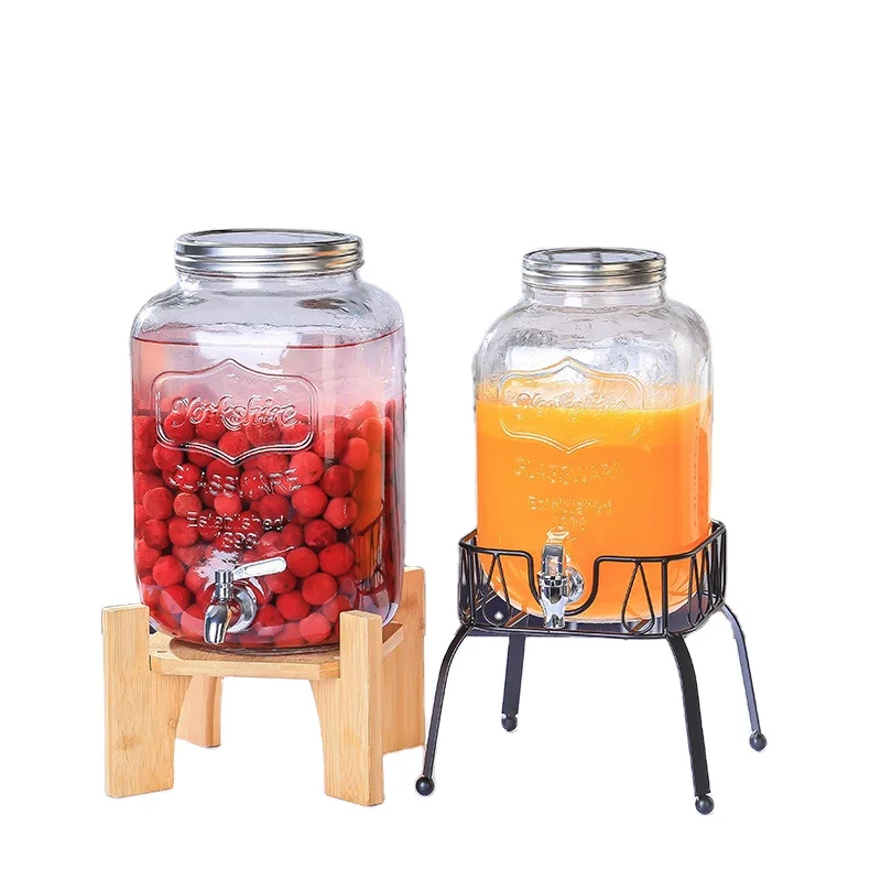 Glass juice dispenser with stand with handle 4L and 8L - from   Order now and get it delivered to your doorstep