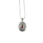 Genuine Silver 925 Jewelry Antique Hollow Flowers Pendant For Women With Garnet Amethyst Amazonite Crystal Gemstones Pendant