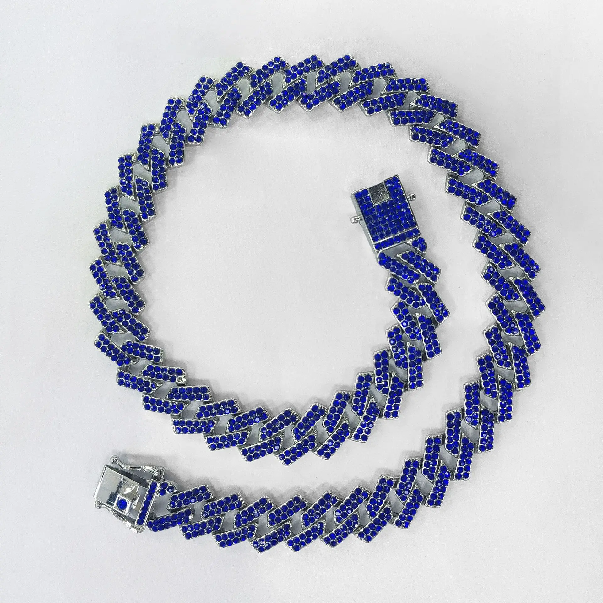 Miami Cuban Blue Cuban Chain 12mm Blue Miami Cuban Link Iced