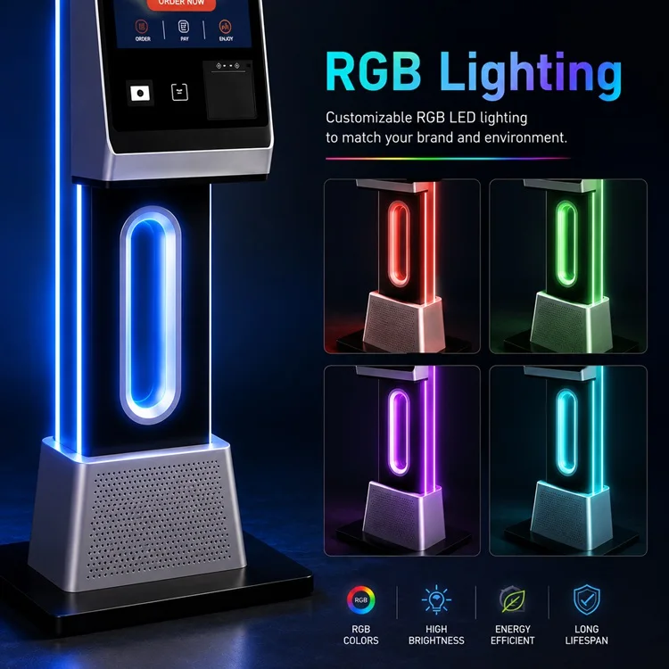 digital ordering kiosk with led light