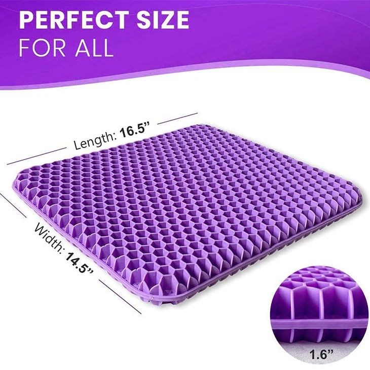 Office & Car Tpe Gel Seat Cushion Double Thick Orthopedic Cooling Seat ...