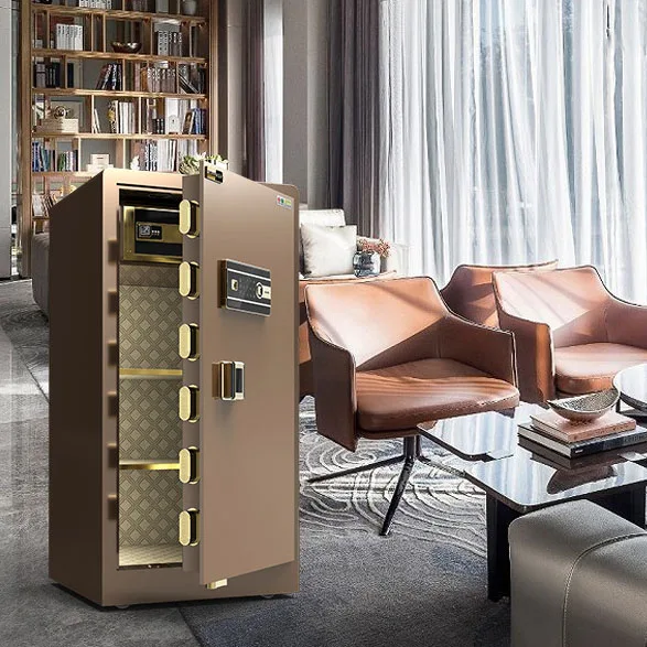 Большой стальной Сейф для денег домашний офис отеля с отпечатками пальцев скрытая Двойная