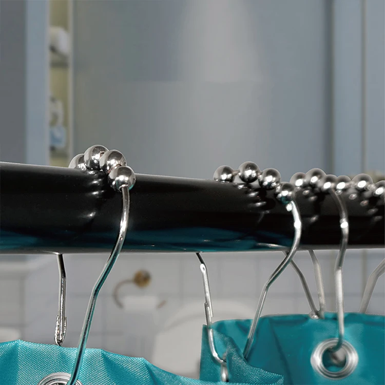 Ванная комната поставка прочные нержавеющие скрепки-металлический карниз для шторки душа Heavy Duty закрытия Крючки Кольца 12
