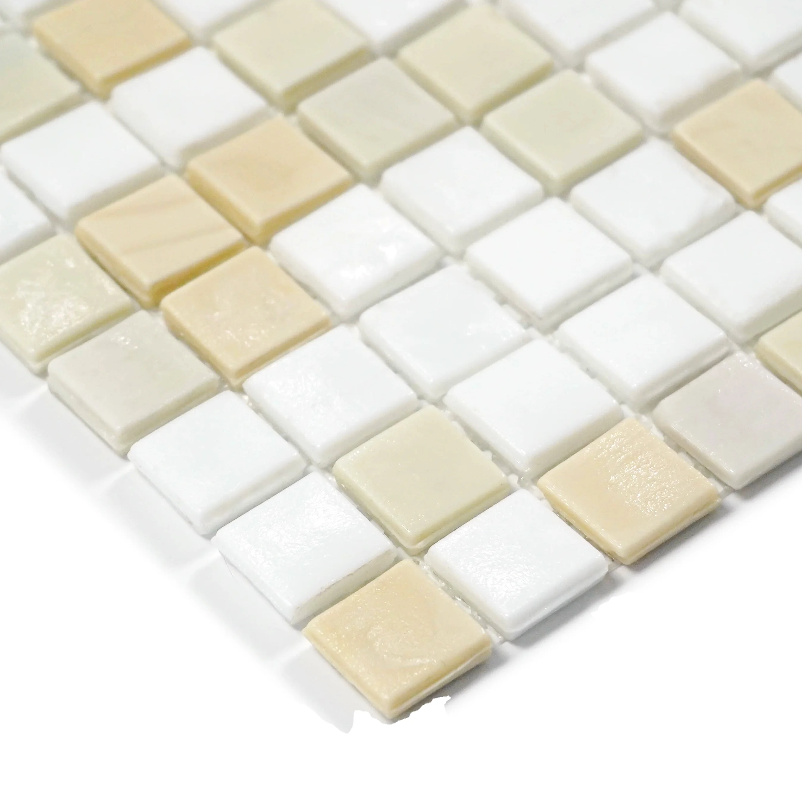 Italian Glass Mosaic Tile Murano Smalto Creamy Square 15x15 Color Multi