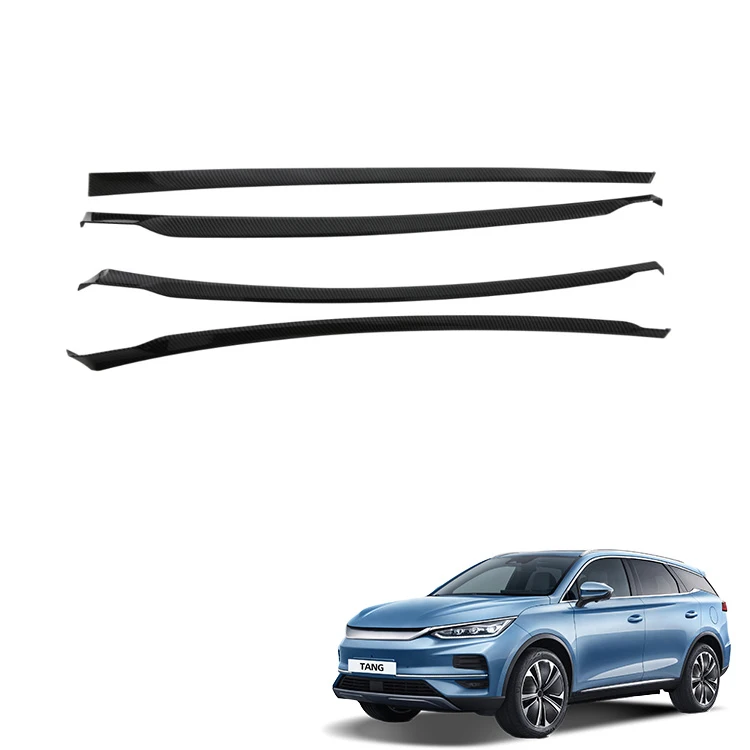 Interior Door Trim for BYD Tang Accessories ABS Carbon Fiber Pattern Auto Door Decoration Sticker Interior Accessory