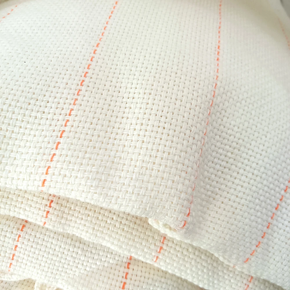 Organic Breathable Embroidered Cross Tufting Cloth with Marked Lines Fabric Punch Needle for Girls Boys for Home Textile Use