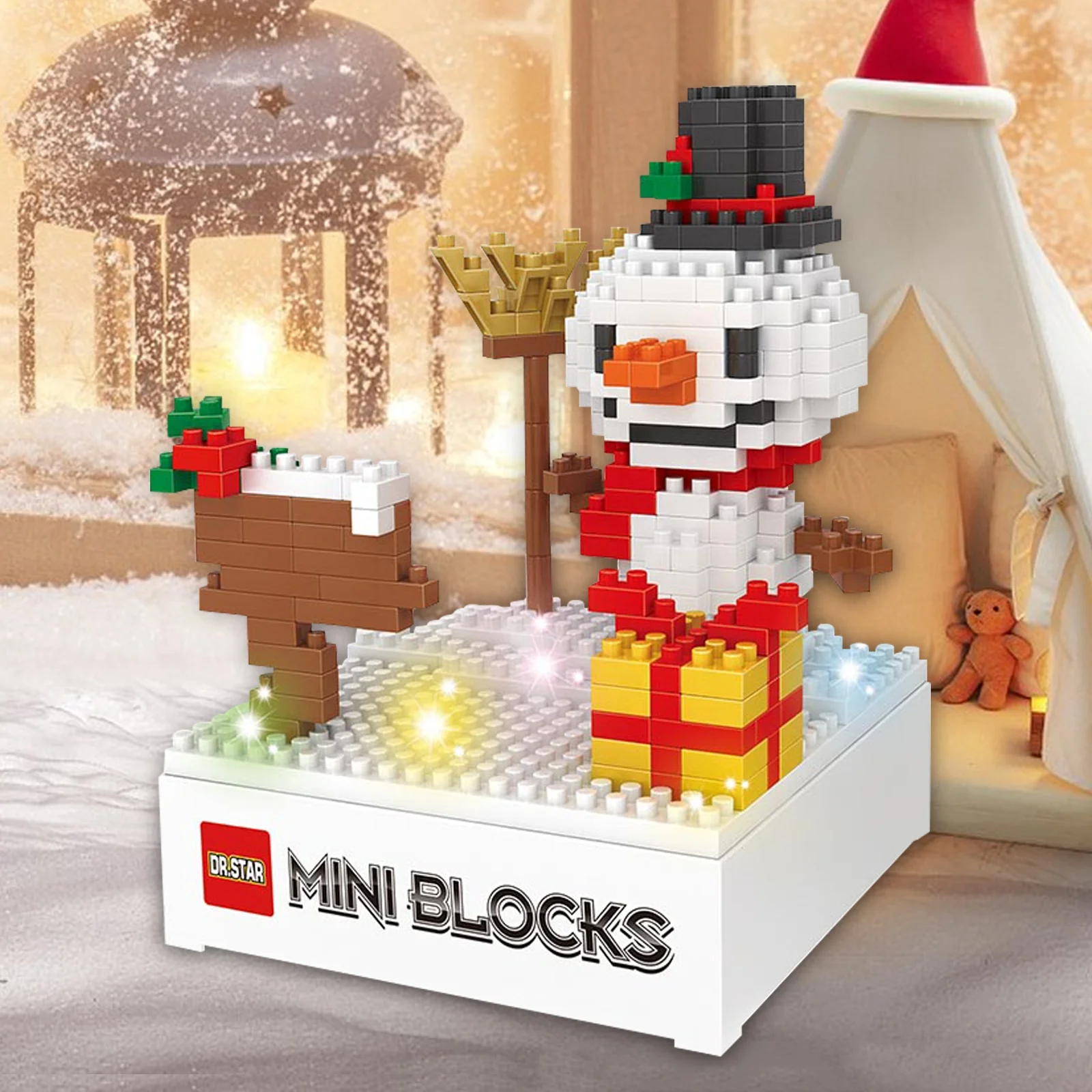 Mini Christmas Building Blocks Santa, Snowman, Reindeer