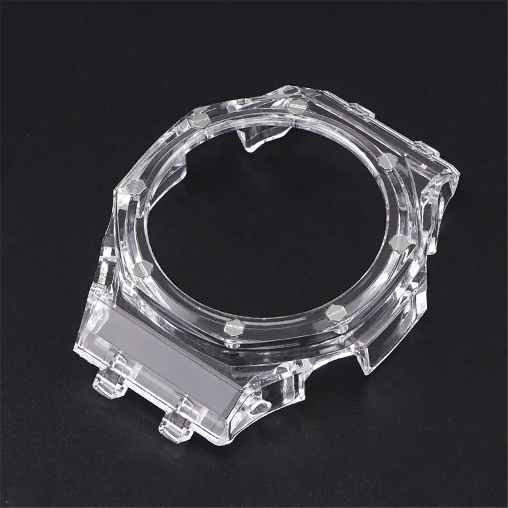 Rubber Strap for Casio G-Shock GA-100/110/120/200 GD-110/120 GAX-100 GLS-100 Men Transparent Case Watch Band Refit Accessories