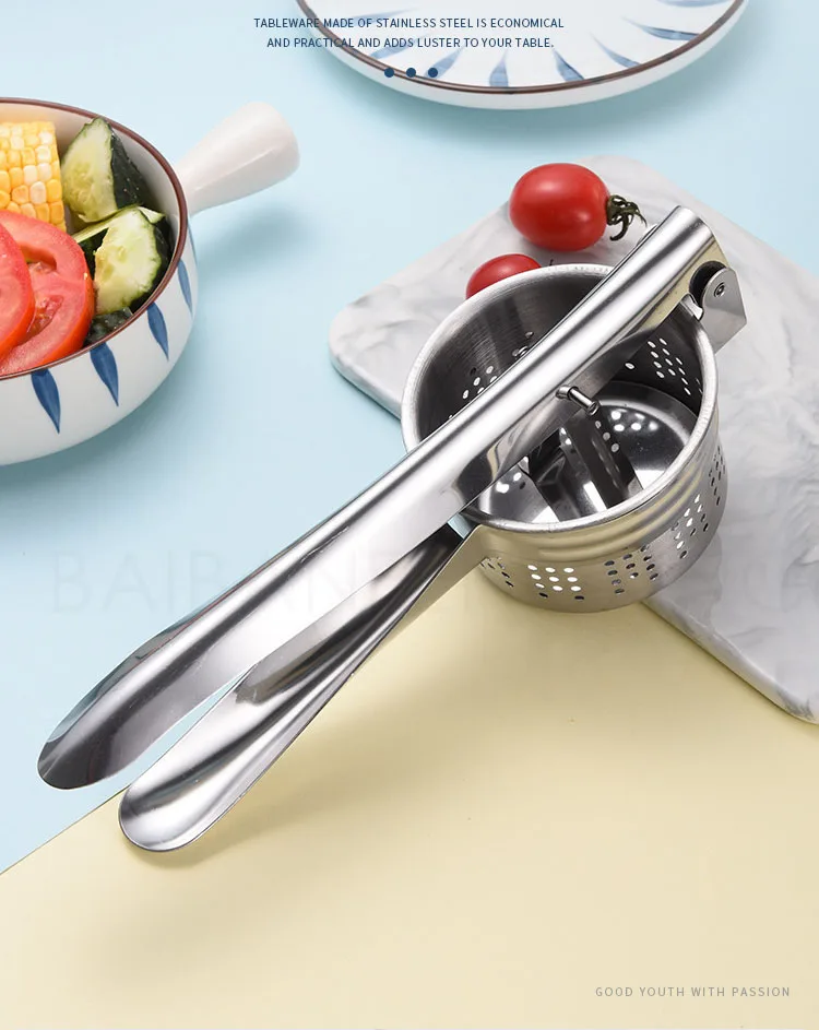 Stainless Steel Potato Ricer,3 Interchangeable Discs For Fine,Medium