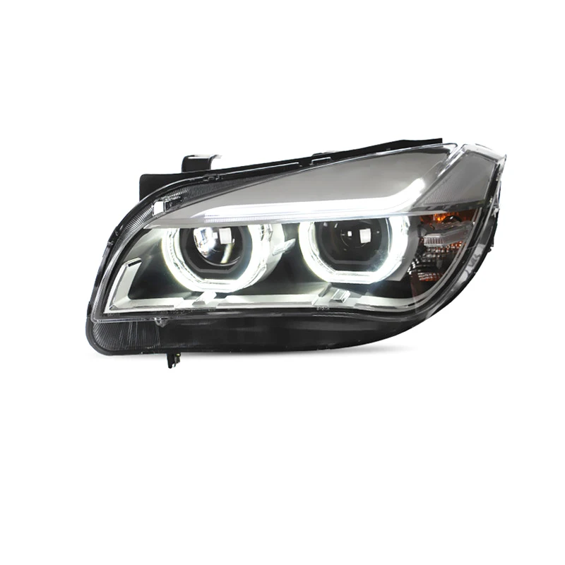 Xenplus New Design for 11-15 Bmw X1 Headlight Assembly Modified Angel Eye Led Daytime Running Light Lens Xenon Headlights