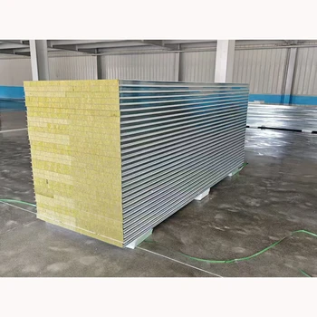 Rock Wool/Glass Floss/Polyurethane/EPS Sandwich Panel Fire Insulation Exterior House Cold Room Material Metal